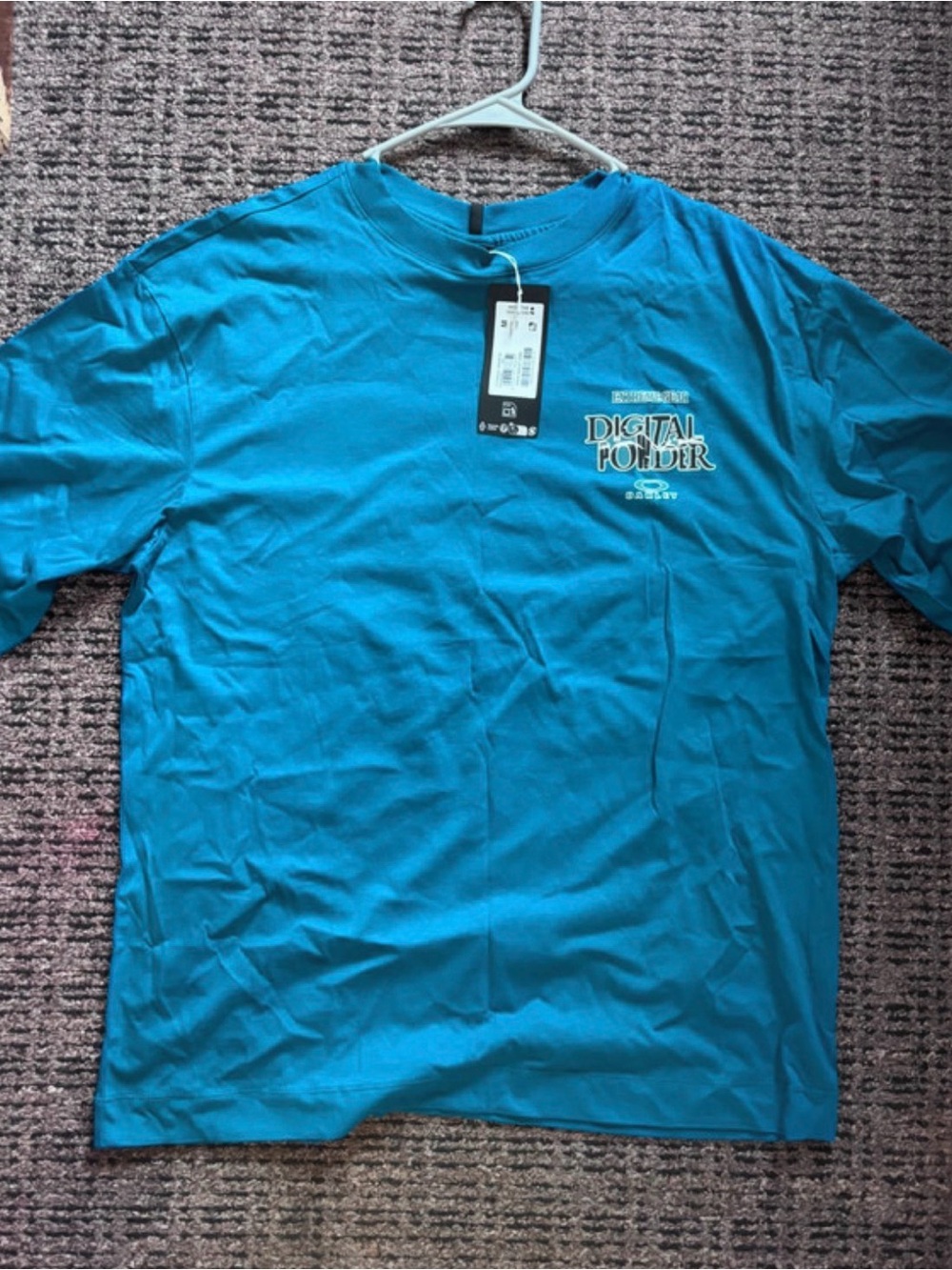 Oakley Teal Crew Neck Graphic Tee - Digital Powder Logo